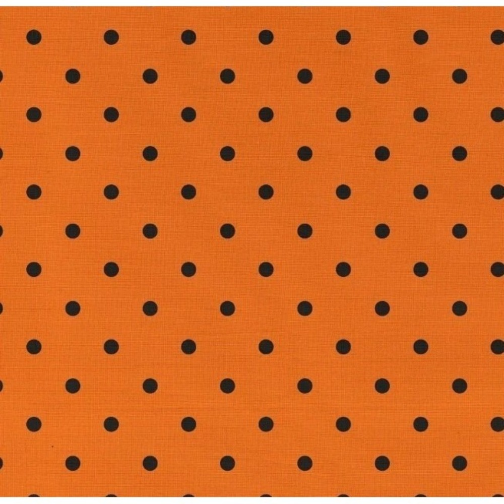 Halloween Polka Dots Orange Pattern - David Textiles Cotton Fabric 1 Yd, Pre-Cut